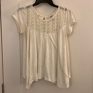 Cream baby doll shirt, American Rag, Nordstrom, size small